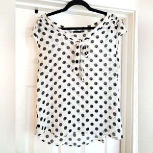 Polkadot sheer blouse with cute tie